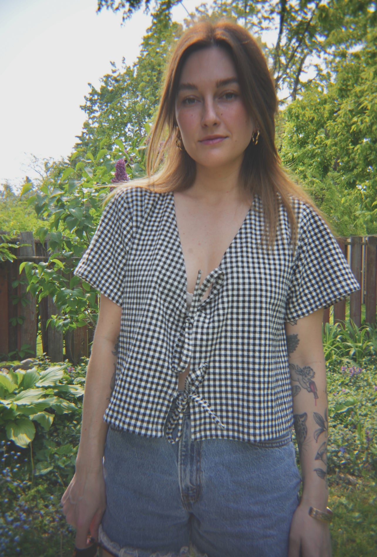 Bow tie top * black gingham