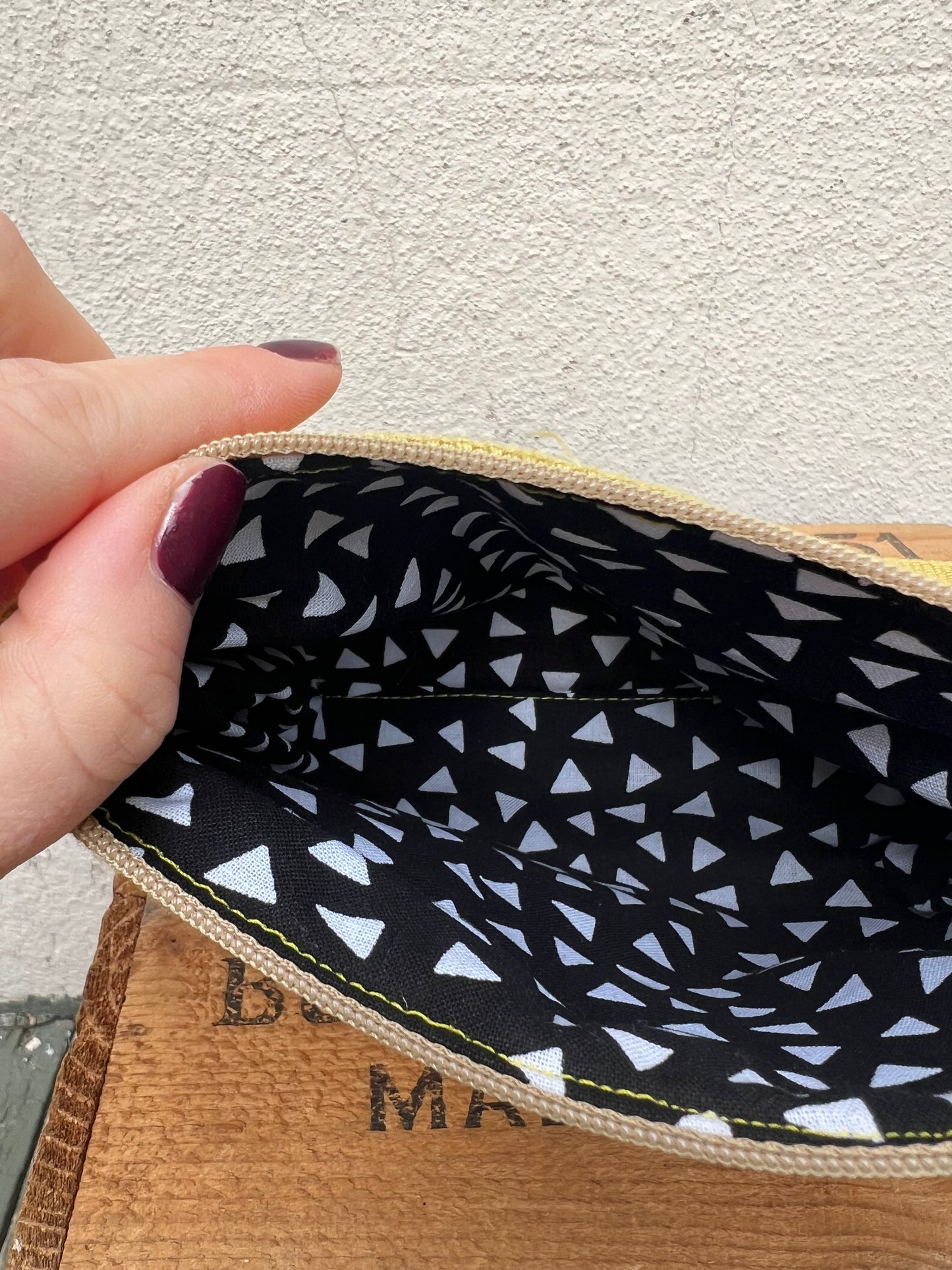 Stash all pouch *yellow slub fabric