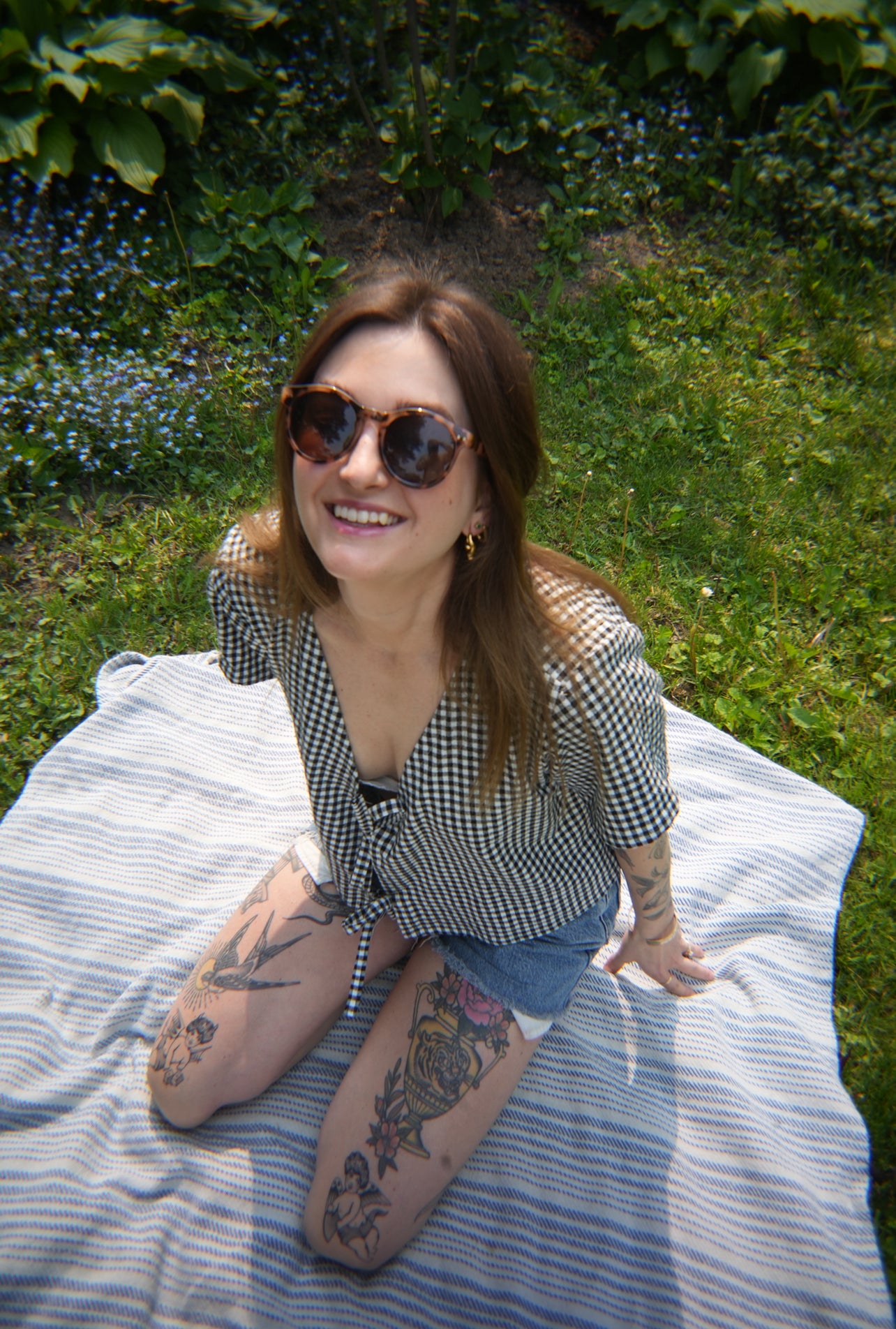 Bow tie top * black gingham