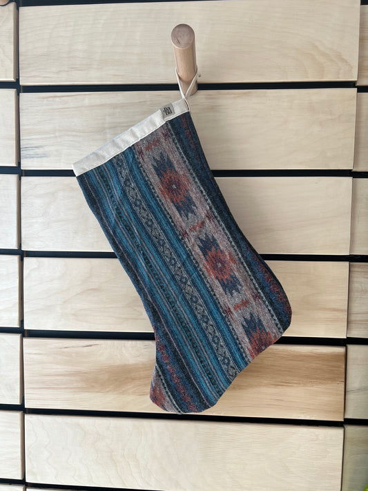 Stocking- turquoise vertical stripe